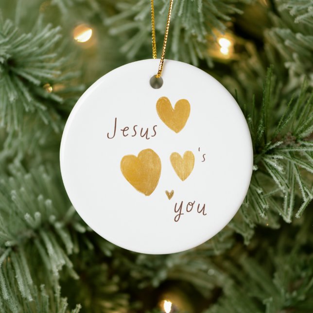 Jesus loves you. Christmas Ornament. modern  Ceramic Ornament (Tree)