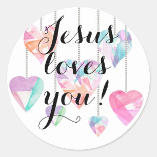 Jesus loves you! classic round sticker