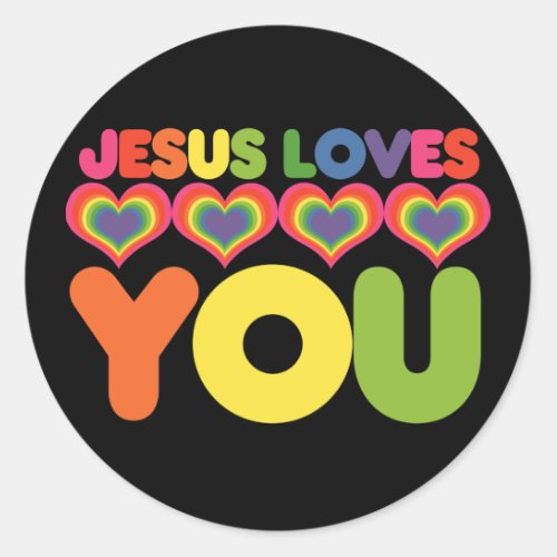 Jesus Loves you Classic Round Sticker