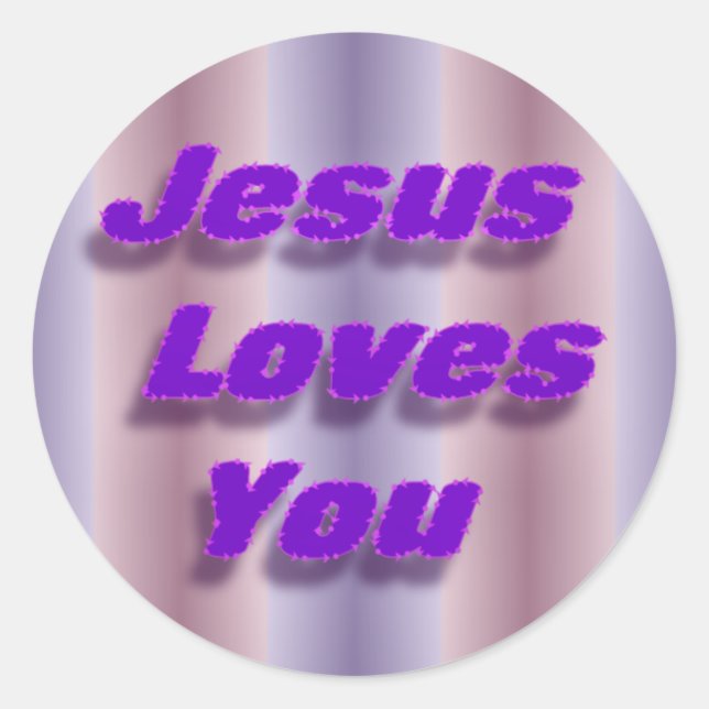 Jesus Loves You Classic Round Sticker (Front)