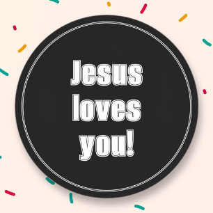 Jesus loves you! classic round sticker