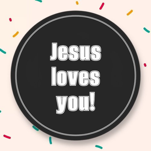 Jesus loves you classic round sticker