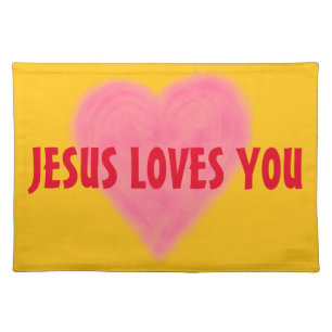 JESUS LOVES YOU Cloth Placemat