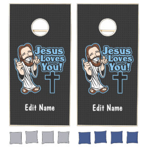 Jesus Loves You Cornhole Set