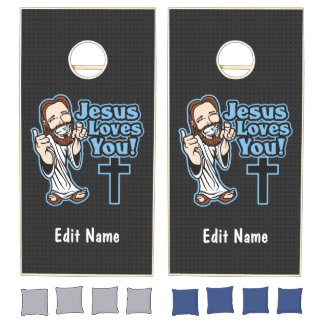 Jesus Loves You Cornhole Set