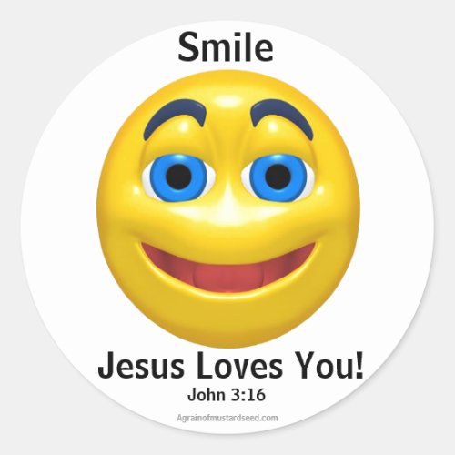 Jesus Loves You Customize it Classic Round Sticker