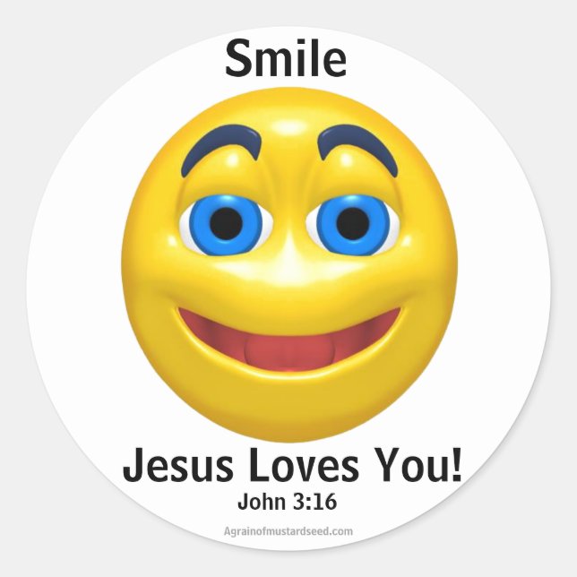 Jesus Loves You Customize it Classic Round Sticker (Front)