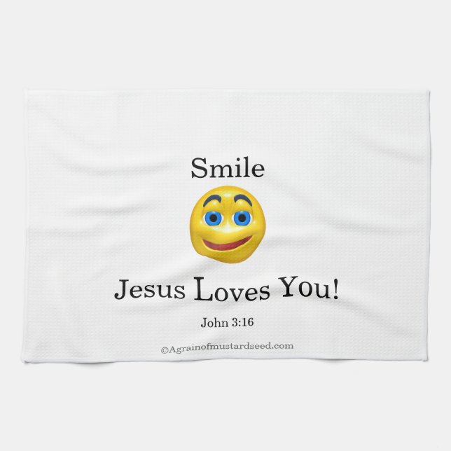 Jesus Loves You Customize it Kitchen Towel (Horizontal)