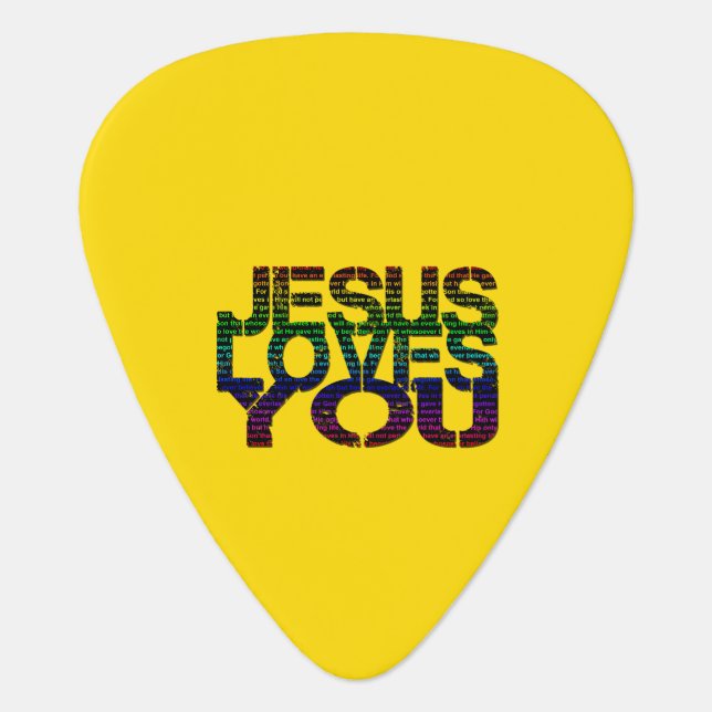 Jesus Loves You/Dark Guitar Pick (Front)