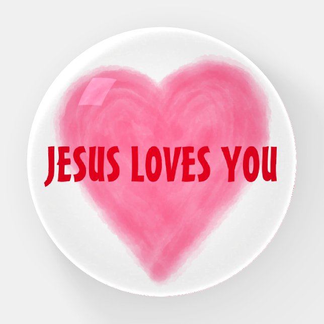 JESUS LOVES YOU Dome Paperweight (Front)