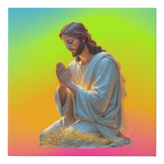 jesus loves you faux canvas print