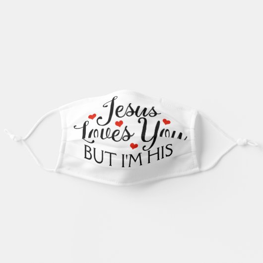 Jesus Loves You Favorite Adult Cloth Face Mask (Front, Unfolded)