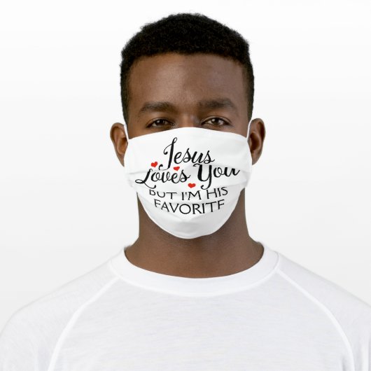 Jesus Loves You Favorite Adult Cloth Face Mask (Worn)
