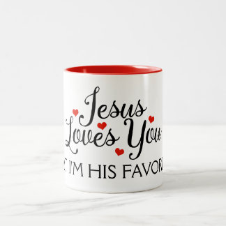 Jesus Loves You Favorite Funny Two-Tone Coffee Mug