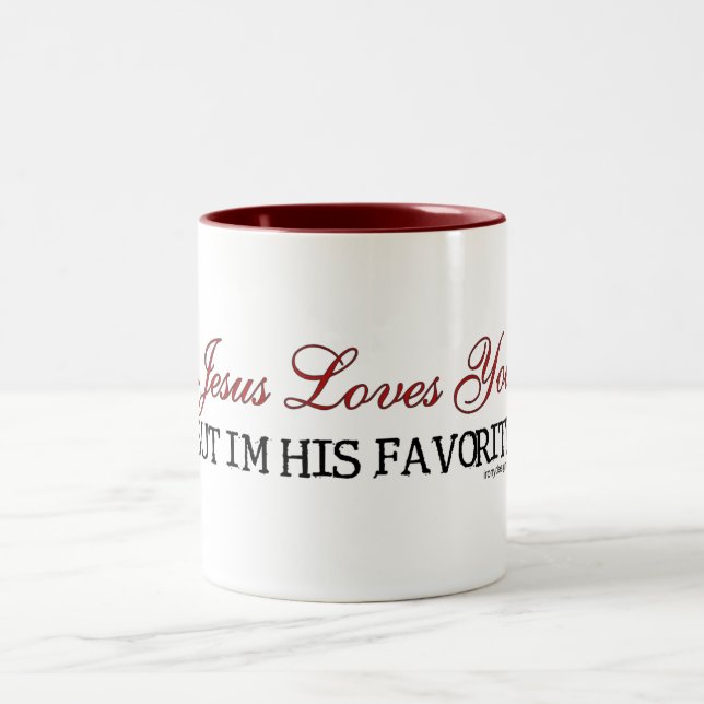 Jesus Loves You Favorite Two-Tone Coffee Mug (Center)