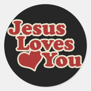 Jesus Loves you for Christians Classic Round Sticker