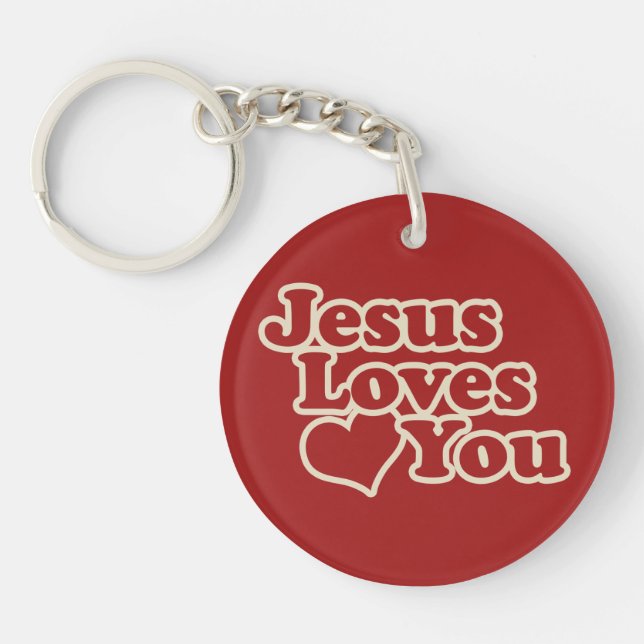 Jesus Loves you for Christians Keychain (Front)