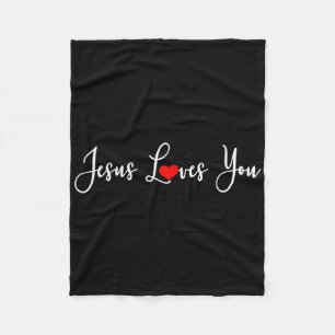 Jesus Loves You Funny Christ Religious Christian  Fleece Blanket