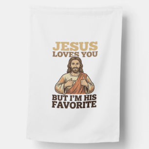 Jesus Loves You Funny Vintage Faith Shirt Design_1 House Flag