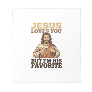 Jesus Loves You Funny Vintage Faith Shirt Design_1 Notepad