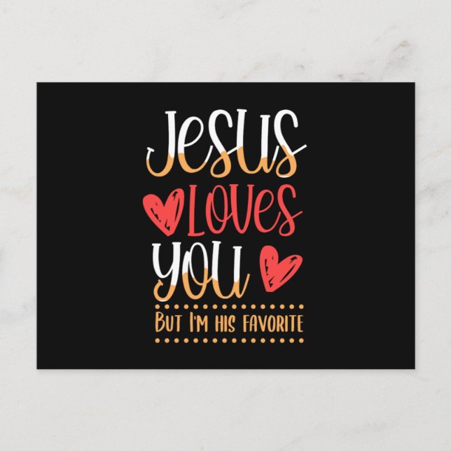 Jesus Loves You God Religion Church Catholic Gift Postcard (Front)