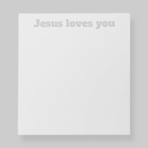 Jesus loves you  Grey  light grey Notepad