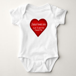 Jesus Loves You Heart Cute Baby Bodysuit