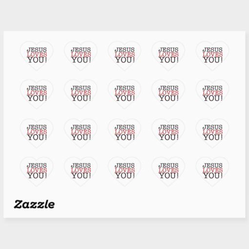 Jesus Loves You Heart Sticker Zazzle 0708