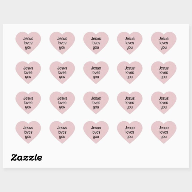 Jesus loves you heart sticker (Sheet)