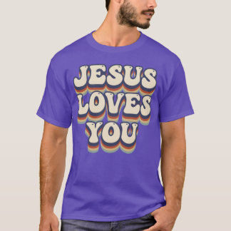 Jesus Loves You Hippy 70s retro T-Shirt
