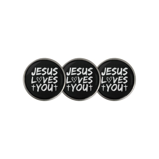Jesus Loves You I Jesus  Golf Ball Marker (3 Up)