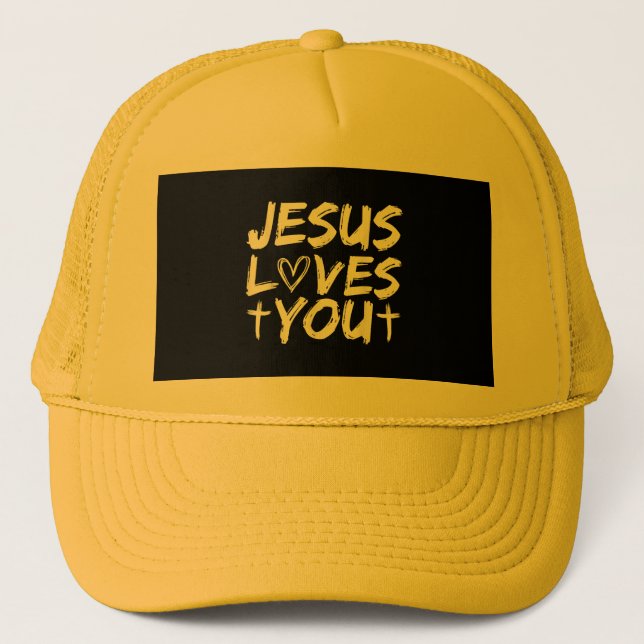 Jesus Loves You I Jesus Trucker Hat (Front)