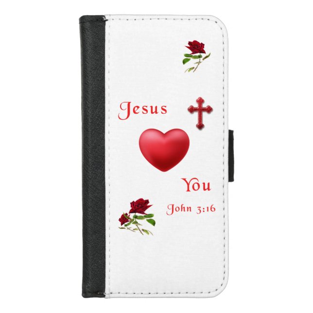 jesus loves you iPhone wallet case (Front)