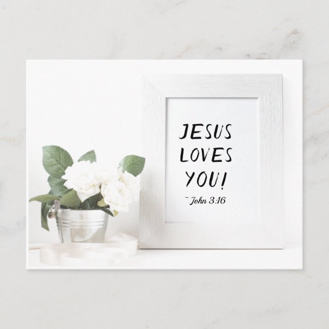 Jesus Loves You! John 3:16, Scripture Reference Postcard (Front)