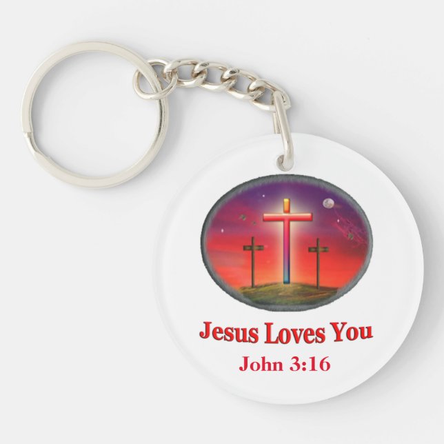 jesus loves you keychain (Front)