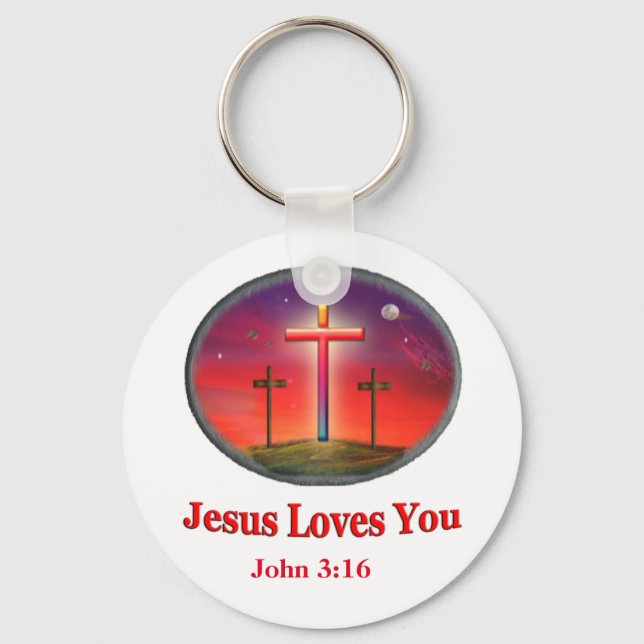 jesus loves you keychain (Front)