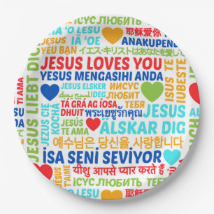 Jesus Loves You Languages Paper Plates