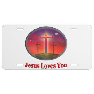 jesus loves you license plate