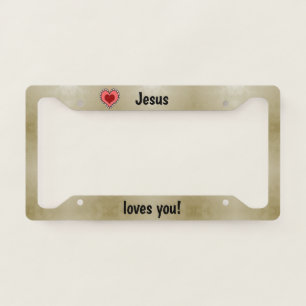 Jesus loves you! license plate frame
