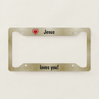 Jesus loves you! license plate frame
