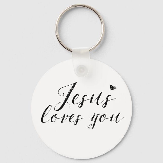 Jesus loves you logo Keychain (Front)