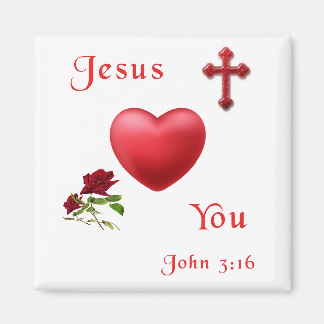 jesus loves you magnet (Front)