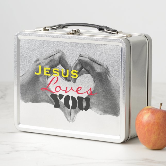 Jesus Loves You Metal Lunch Box (In Situ)