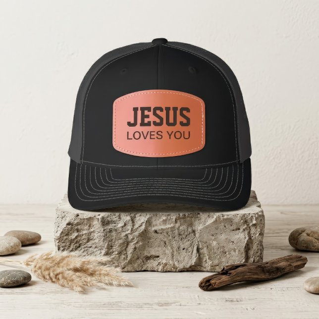Jesus Loves You Motivational Leather Patch Hat (Creator Uploaded)