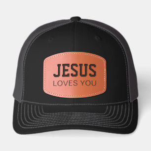 Jesus Loves You Motivational Leather Patch Hat