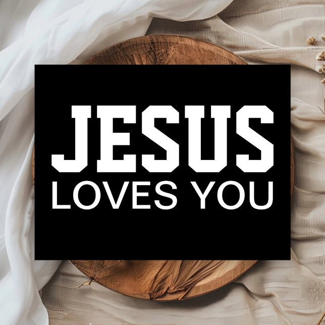 Jesus Loves You Motivational Typography Postcard (Creator Uploaded)