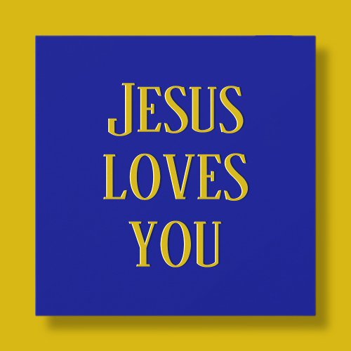 Jesus loves you  Navy blue and gold