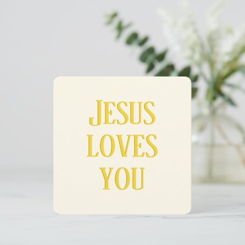Jesus loves you  off_white and gold