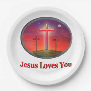 jesus loves you paper plates
