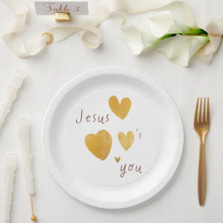 Jesus loves you Paper Plates modern